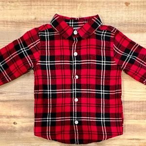 Little Lad Button Up Plaid Flannel Shirt